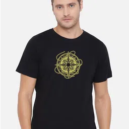 FFLIRTYGO Men Black Colourblocked V-Neck Drop-Shoulder Sleeves T-shirt-image-84