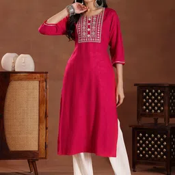 Libas Ethnic Motifs Yoke Design Thread Work Kurta-18