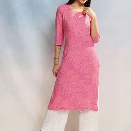 Vishudh Women Geometric Embroidered Keyhole Neck Flared Sleeves Thread Work Kurta-picture-12