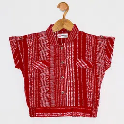 Peppermint Girls Red Printed Extended Sleeves Top-picture-48