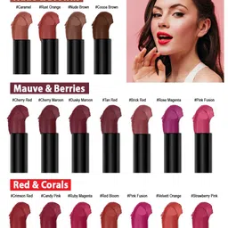 PERPAA Set Of 2 Creamy Matte Long-Stay Lipstick - Caramel 62 & Velvet Orange 93 image 5