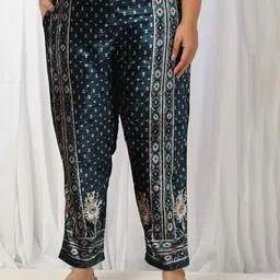 Amydus Women Plus Size Ethnic Motifs Printed Straight Fit Easy Wash Trouser-picture-9