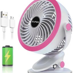 Tazomi 4000mAh Rechargeable Clip Desk Fan,Portable Table Fan,Cooling Fan,Quiet Personal Mini Portable Battery Operated USB Fan-11