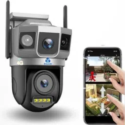 Grousale Shark 5+5MP FHD 4G Sim Outdoor CCTV Camera With Color Night Vision Security Camera-image-3