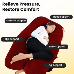 Premium series Polyester Fibre Solid Pregnancy Pillow Pack of 1-image-78