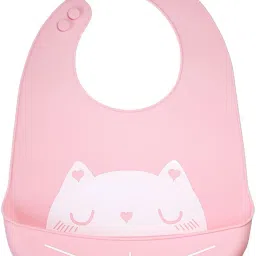 Waterproof Baby Silicone Bib with Pocket Adjustable Feeding Bibs Ideal for weaning Babies (Pink, 1Pc)-picture-12