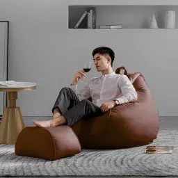 4XL Bean Bag with Footrest Ready to Use with Beans Bean Bag FootstoolWith Bean Filling-5