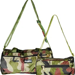 18 L Gym Duffel Bag - Combo of Camouflage Print Matte Fabric Made Father and Son Collection Duffel Bag - Green, Multicolor-12