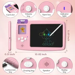 dizaa 2 in 1 Talking Flash Cards with Sound & 8.5" LCD Writing Tablet/Doodle Board image 2