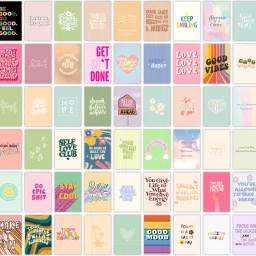 Pack of 54 Danish Pastel Aesthetic Wall Collage kit Posters | Posters for Wall Decoration | Wall Art For Bedroom, Office, Living room, Dorm room Photographic Paper-17