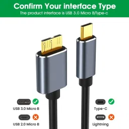 jihaan Usb C Type C Portable External Hard Disk Drive Hdd Cable Compatible50cm 4 inch type c to hdd hard drive disk cable image 2