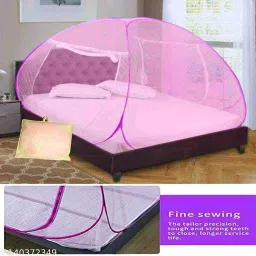 khanjan fashion fab Polyester Kids Washable PINK window mosquito net 4x5 feet mosquito net tent house for adults machardan Mosquito Net image 2