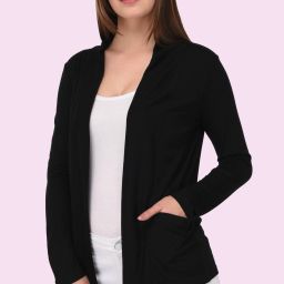 Women Straight Full Sleeve Black Shrug-image-18