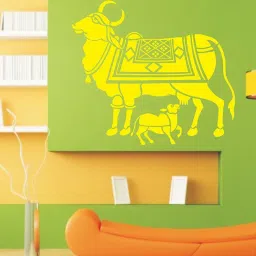 Size : - 16 " X 24 " Cow and Calf Wall Stencil Design Wall Art Stencil Reusable Wall Painting Stencil for Home Decoration Wall Stencil Stencil (Pack of 1) Wall Stencil Stencil (Pack of 1, Cow pattern) PVC Wall stencil Stencil-6