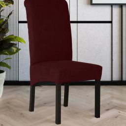 casacraft from pepperfry Lavinia Fabric Dining Chair in Garnet Red Colour-picture-40