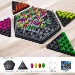 helistr Triangle Chess Board Game for Kids/Adult Chain Puzzle Logic Strategy Game image 4