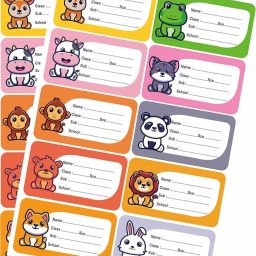 ® (500/Pcs) Mixed Design Name Slip Cartoon Sticker School Label For Kids (A347)-image-18