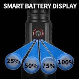 SUICUNE Super Bright LED Torch, Rechargeable Torch with Power Indicator 6 lx Camera LED Light image 2