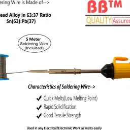 bb 5 Meter Soldering Wire with 25W/Watt Beginners Soldering Iron Gun Machine kit for DIY,Repair,Electric,Electronic Work 25 W Simple image 2