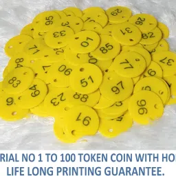 NUMBER TOKEN COIN 1 TO 100 PRINT WITH HOLE & MEMO STAND DOCTOR TOKEN FOR CLINIC Coin Bank-image-12