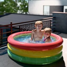 Swimming Pool for Kids | Inflatable Sunset Glow Round Colourful Ring Baby Pool Portable Baby Bath tub | 0-5 Years | Indoor & Outdoor Swimming Pool for Kids (MultiColor) Swim Floatation Belt-image-82