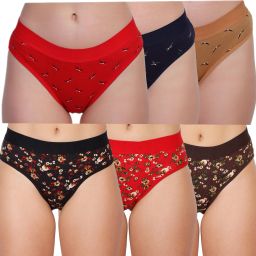 Pack of 6 Women Hipster Black, Red, Brown Panty-picture-9