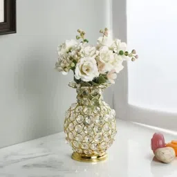 Clear Flower Vase - Beautiful Lead Crystal Vase for Living Room Iron, Crystal Vase-image-76