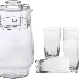 Somil Versatile Transparent Jug & 6 Glass Set for Beverage Service - E6 Jug Glass Set-image-63