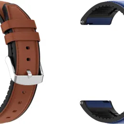 ACM WSM33U20BRBL2853 Pack of 2 Watch Strap Leather Silicone 20mm for French Connection F7-A Smartwatch (Brown/Blue) Smart Watch Strap-image-29