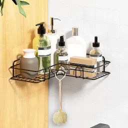 Wall Mounted Shower Storage Corner Shelf Holder Decorative for Bathroom &Kitchen Stainless Steel, Iron Wall Shelf-image-35