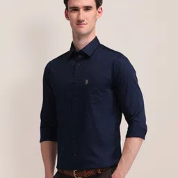 u.s. polo assn. Men Regular Fit Solid Cut Away Collar Casual Shirt-picture-6
