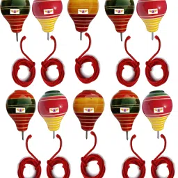 Wooden Spinning Tops/lattoo/bambaram/buguri/bongaram with String/Pack of 10-10