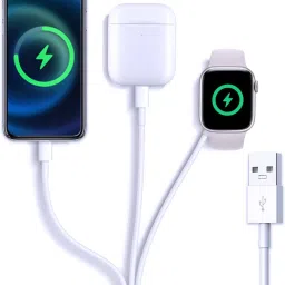 FKU Apple Watch Charger 3-in-1 Charging Cable,Supports Watch and Phones Charging Pad-17
