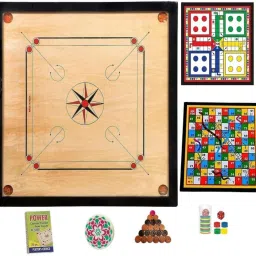 20In Carrom With Wood Coins, Striker & Powder Carrom And Ludo & Snakes 35 cm Carrom Board-picture-42