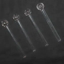 Glass Oil Burner Pipe 6 inch Transparent, (White) -Pack of 4 Borosilicate Glass Inside Fitting Hookah Mouth Tip-image-75