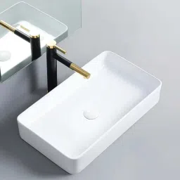 Ceramic wash basin big size (24x14x4.5 inch) White 24x14 Table Top Basin-image-77
