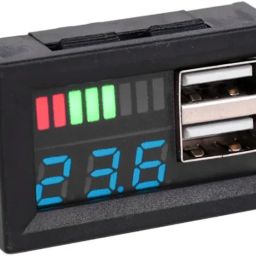Battery Voltage Indicator 0.56" LED Voltmeter + Dual USB Output car bike (1 Pc) Voltmeter-image-31