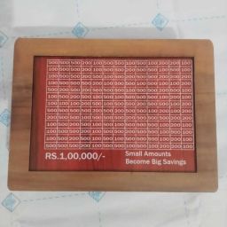 Wooden Money Saving Box | Money Box with Counting Target Coin Bank Coin Bank Coin Bank-image-22