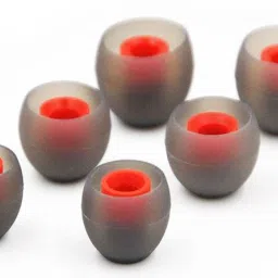 YTM 6 Pcs (3 Pair) Orange , Grey Double Color Silicon Earbuds, Eartips (Size-M) In The Ear In The Ear Headphone Cushion-image-50