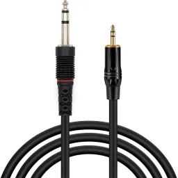 Guitar Cable 6.35mm to 3.5mm Stereo Jack Cable (3 Meter) Microphone, Audio Sound Consoles, Power Amplifier, Wireless Microphone Receiver.-42