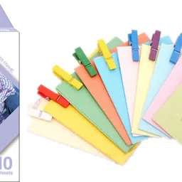 FUJIFILM Instax Mini Soft Lavender 10x1 Film With Simple Hanging Paper Photo Bunting Film Roll-5