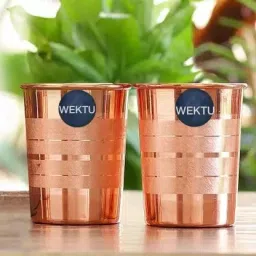 (Pack of 2) 100% Pure Set of Copper Glass, 300 ml Each Glass Set Water/Juice Glass-image-36