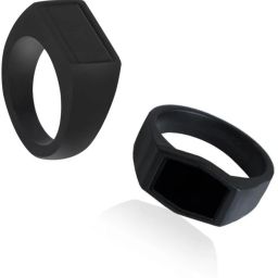 Classy Trending Fashion Jewellery Black Matte Finger Ring Combo For Boys And Men Alloy Ring Set-image-37
