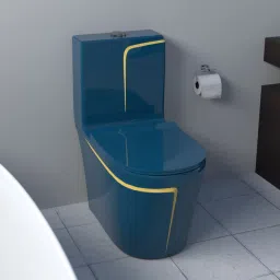 Commode for Toilet/Ceramic One Piece Toilet/ Syphonic Flush Commode with Soft Closing Toilet Seat - S Trap Outlet Western Commode-image-98
