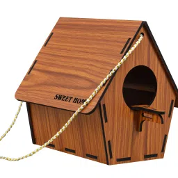 geniyo Wooden Bird Nest Bird Seed Container And Water Feeder For Sparrow, Hummingbird Window Bird Feeder Bird Feeder image 2