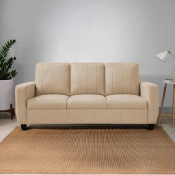 mintwud from pepperfry Matsu Fabric 3 Seater Sofa In Brown Colour-picture-31