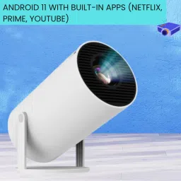 FRONY Mini HD Projector for Home 4KSupport With Built-in App Netflix/Prime/YouTubeW104 (4500 lm / 1 Speaker / Wireless / Remote Controller) Portable Projector-picture-2