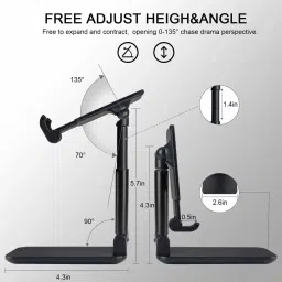4uonly Foldable Mobile Stand Holder Adjustable Desktop Cell Phone jgd1 Mobile Holder image 2