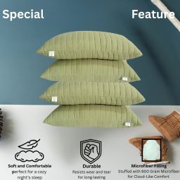 Microfiber Sleeping Pillow for Home Soft Fluffy 17x27 Inch Quilting Pillow Microfibre Solid Sleeping Pillow Pack of 4-image-57