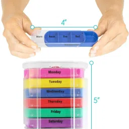 inkulture 7 Days 7 day Portable Medicine Box With Stackable AM/PM Compartments | 01 Pcs Pill Box image 4